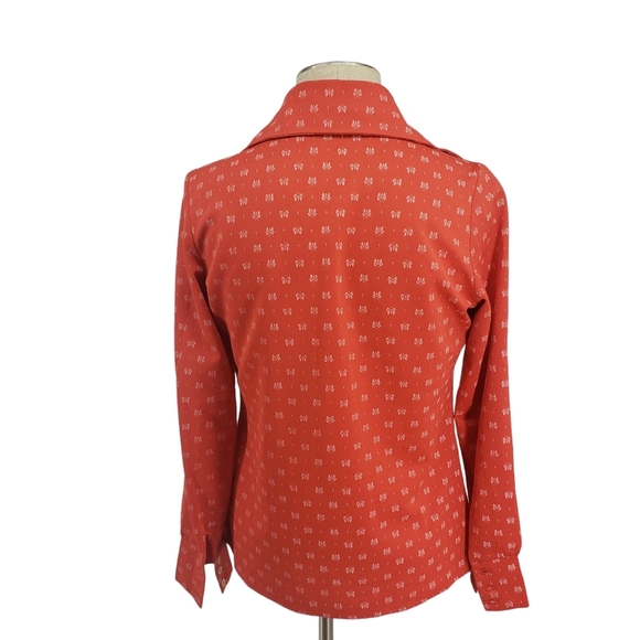 Vintage Lee Mar 1970s Butterfly Print Button Up Blouse - Picture 3 of 4